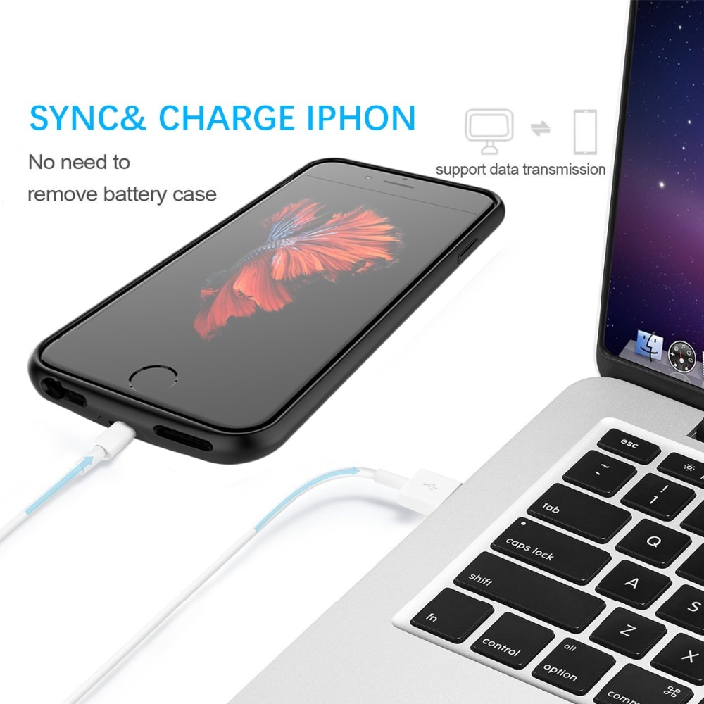 For iPhone 5 SE 5S 6 7 8 6S Plus Battery Charger Case Backup Power Bank Charging Cover For iPhone X Xs XR XS Max Battery Case
