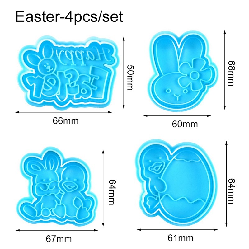 Ostern Kunststoff Cookie Cutter Kaninchen Ei Keks Cutter Glücklich Ostern Dekorationen Für Heimat Hase Ostern Partei Liefert freundlicher: 6