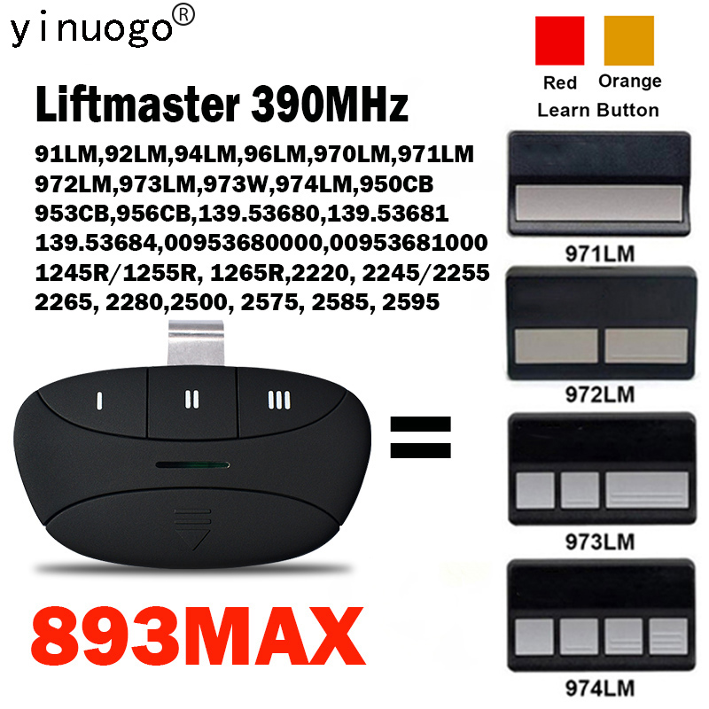 893MAX Liftmaster Remote Control Garage Door Opener Replacement Liftmaster 971LM 972LM 973LM 974LM 91LM 92LM 96LM Remote Control