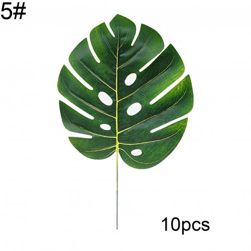 10Stck Künstliche Monstera Schildkröte Blatt Pflanze Hintergrund Zauberstab Partei Dekoration: 5
