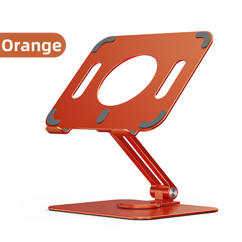360 Rotary Phone Tablet Stand Foldable Aluminum Alloy For iPad ll Tablet iPhone Hollow Heat Dissipation Dedicated Backet: Orange