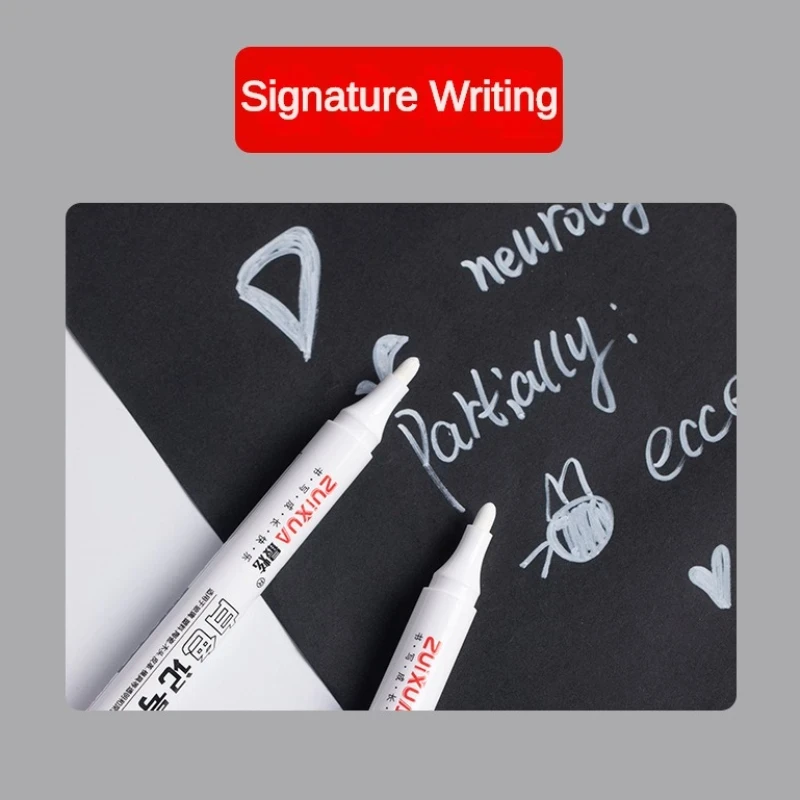 10/100 PCS White Marker Pen Paint Oily Waterproof Tire Painting Graffiti Pens Permanent Pen Stationery Art Office Supplies