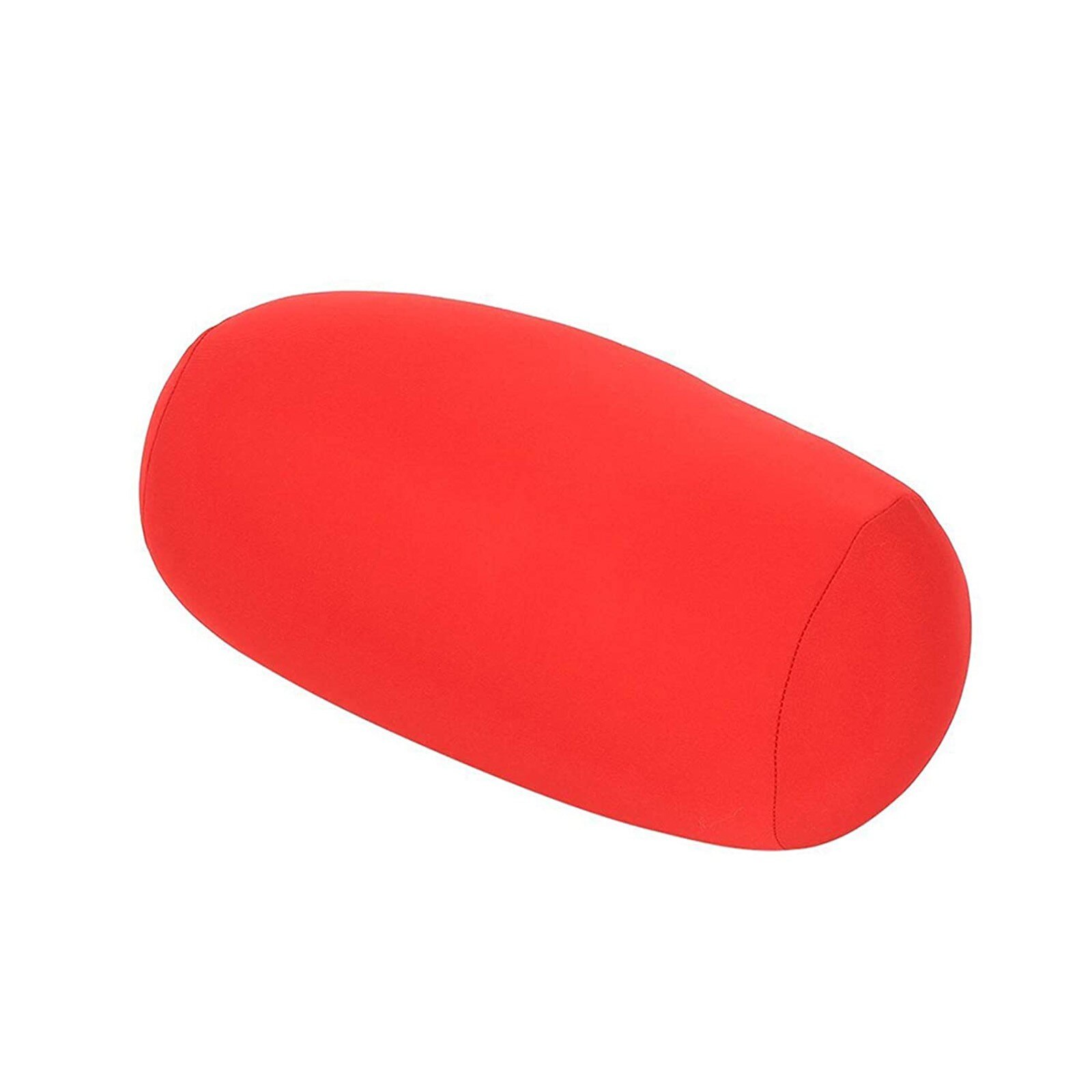 Rollo almohada asiento cabeza cuello de viaje Micro Mini Microbead cojín Color puro cilíndrico almohada cojín para siesta para oficina: Rojo