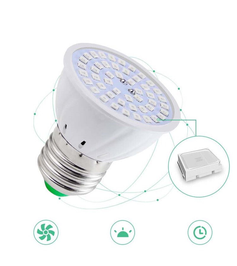 48 60 80leds crescem a luz e27/gu10/mr16 220v phyto lâmpada espectro completo led cresce a luz e27 110v lâmpadas de crescimento led para a planta interna