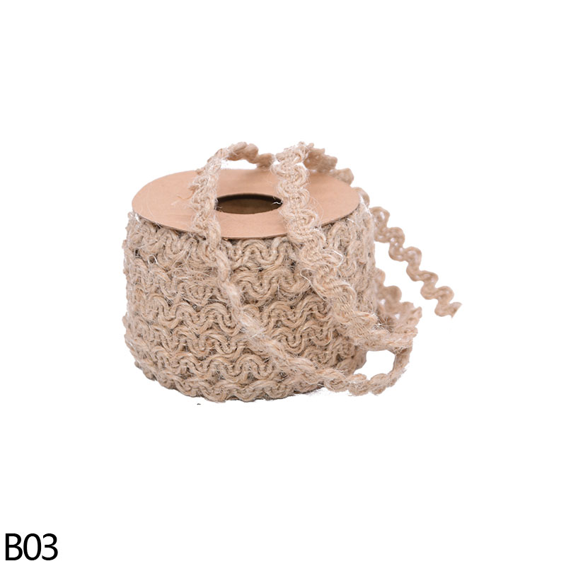 Cuerda de yute trenzada de arpillera Natural, 5 metros, cuerda de cáñamo tejida a mano, cuerdas para embalaje de , boda, evento, , decoración del hogar: B03