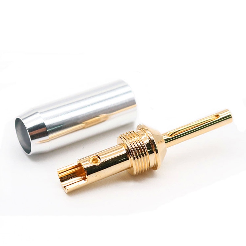XLO Banana Plugs - 24K Gold Plated Connectors - 4 pcs for Speaker Cable