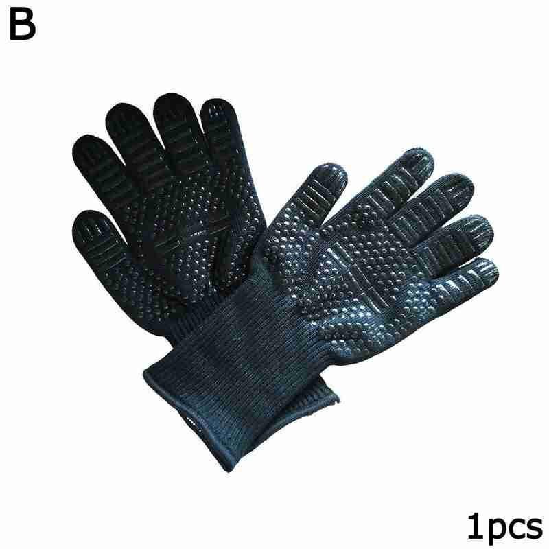 Guantes de cocina para parrilla y barbacoa, resistentes al calor extremo, guantes de soldadura para horno para barbacoa, utensilios de cocina resistentes al calor, 1 pz: B