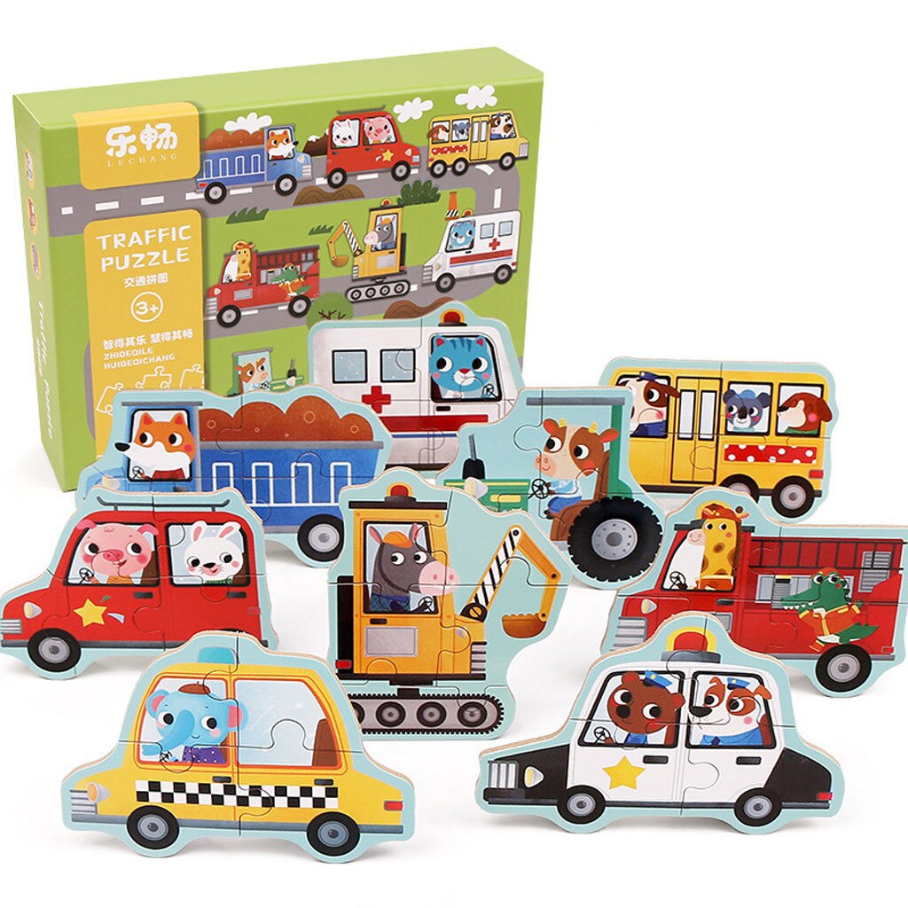 Houten 3D Puzzel Houten Speelgoed Voor Kinderen Montessori Speelgoed Puzzel Cartoon Dier Puzzel Kids Educatief Spel Blokken: G