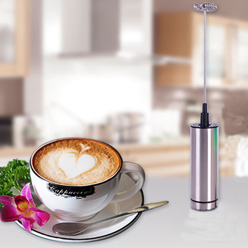 Electric Coffee Milk Frother Foamer Mixer Stainless Steel Latte Stirrer Gadget Tools Hand Held Stirrer For Chocolate Latte