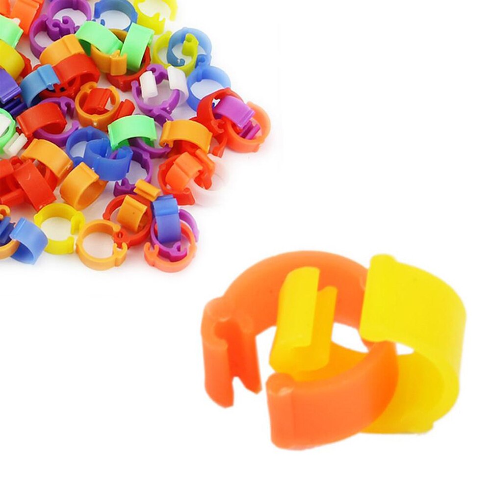 100 stk fugleforsyninger universelt 8mm plastik tilbehør til hjemmet praktisk tilfældig farve havevarighed