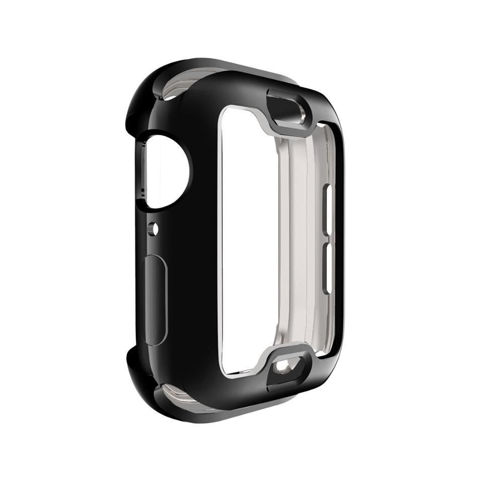 case cover for Apple watch band Apple Watch 4 5 case 44mm 40mm iWatch TPU bumper protection bumper plating watch accessories: black / 40mm series 4 5
