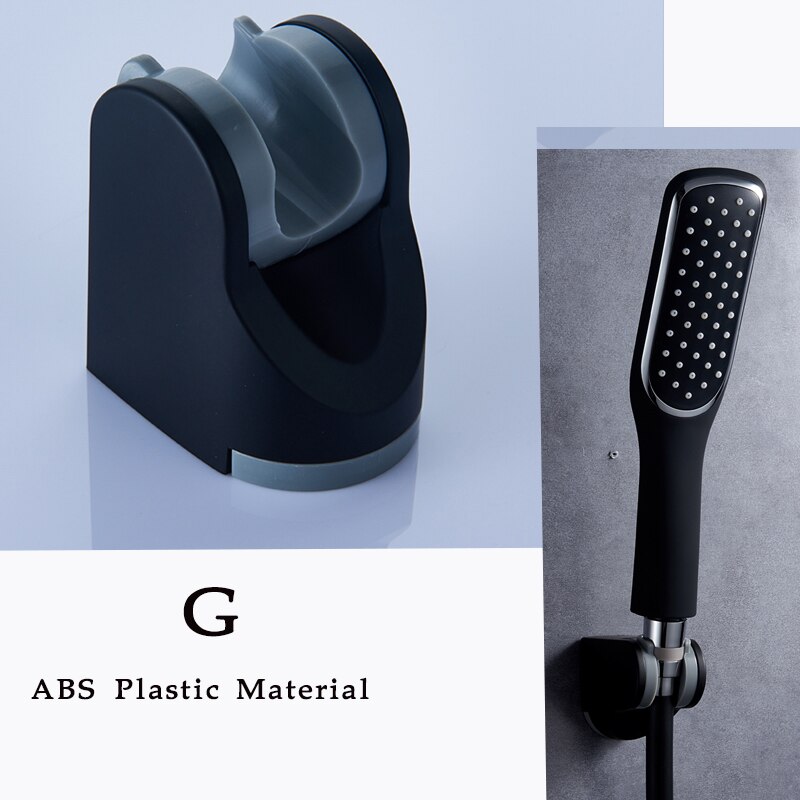 Matte Hand-held Shower Head Bracket Shower Bracket Wall-mounted Hand-held Sprayer Solid Brass Fittings Connector Elbow Device: G  ABS plastic