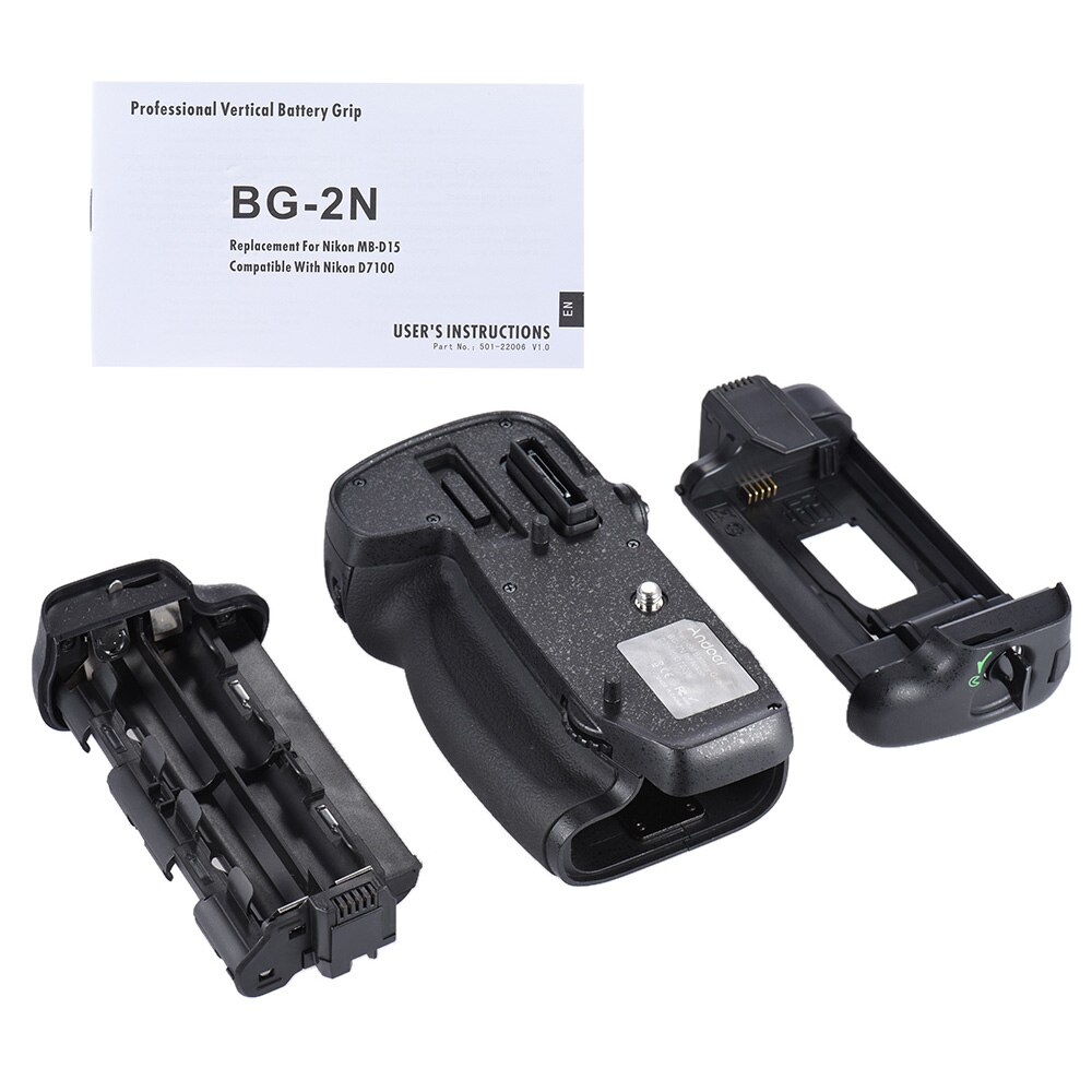 Andoer BG-2N Vertikale Batterie Griff Halfter für Nikon D7100/D7200 DSLR Kamera Kompatibel mit EN-EL Batterie