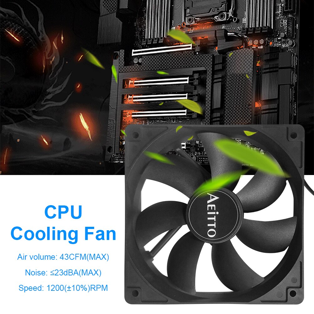 120mm PC Computer Case Fan DC 12V 4 Pin CPU Cooler Ultra Silent Cooling Fan Heatsink Radiator For PC Computer Chassis Case