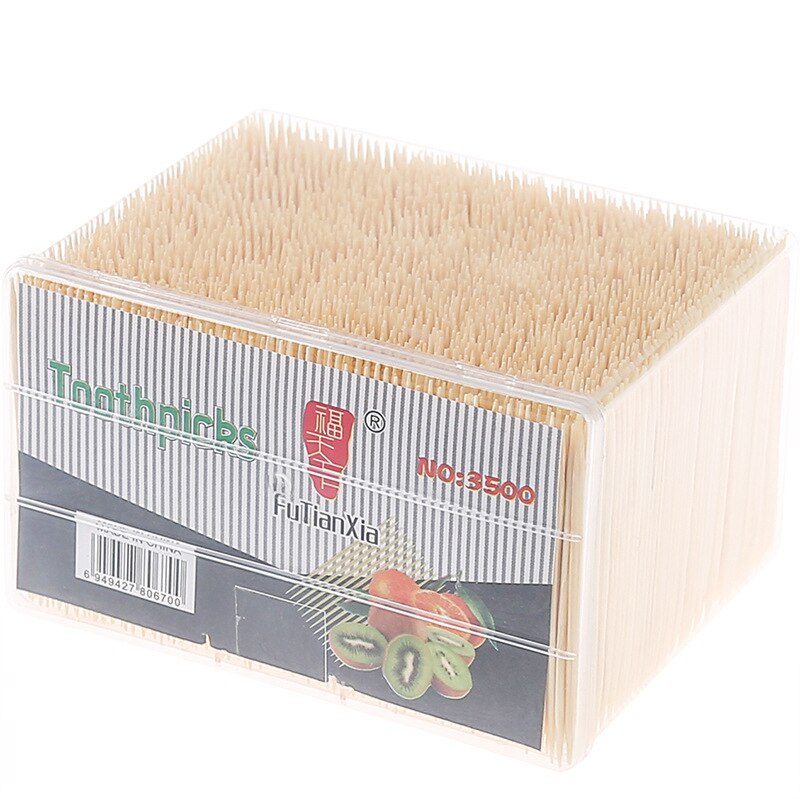 3500Pcs! Natuurlijke Bamboe Tandenstoker Wegwerp Tweekoppige Zahnstocher Tandenstokers Voor Bar Restaurant Thuis Fruit Tand Sticks