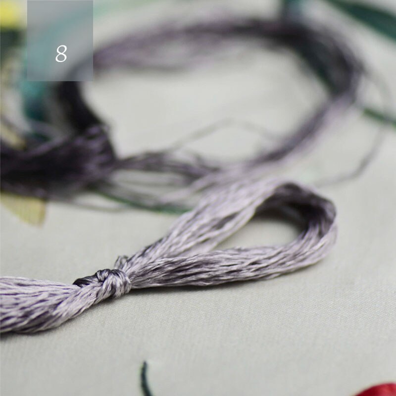 gradient 100% silk embroidery Suzhou embroidery thread silk hand embroidery 14 colors 20meters/ pcs: 8