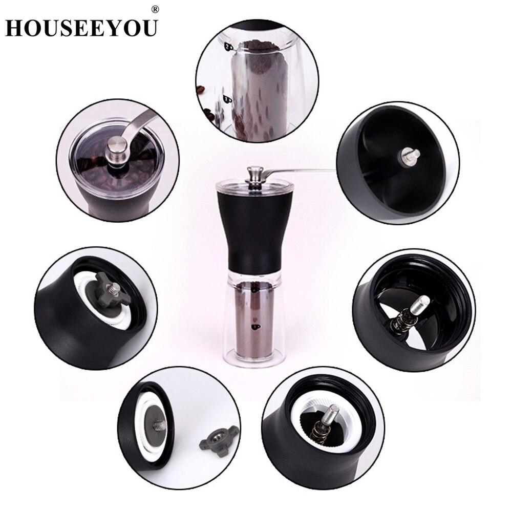 Manual Ceramic Coffee Grinder Washable ABS Ceramic core Stainless Steel Home Kitchen Mini Manual Hand Coffee Grinder