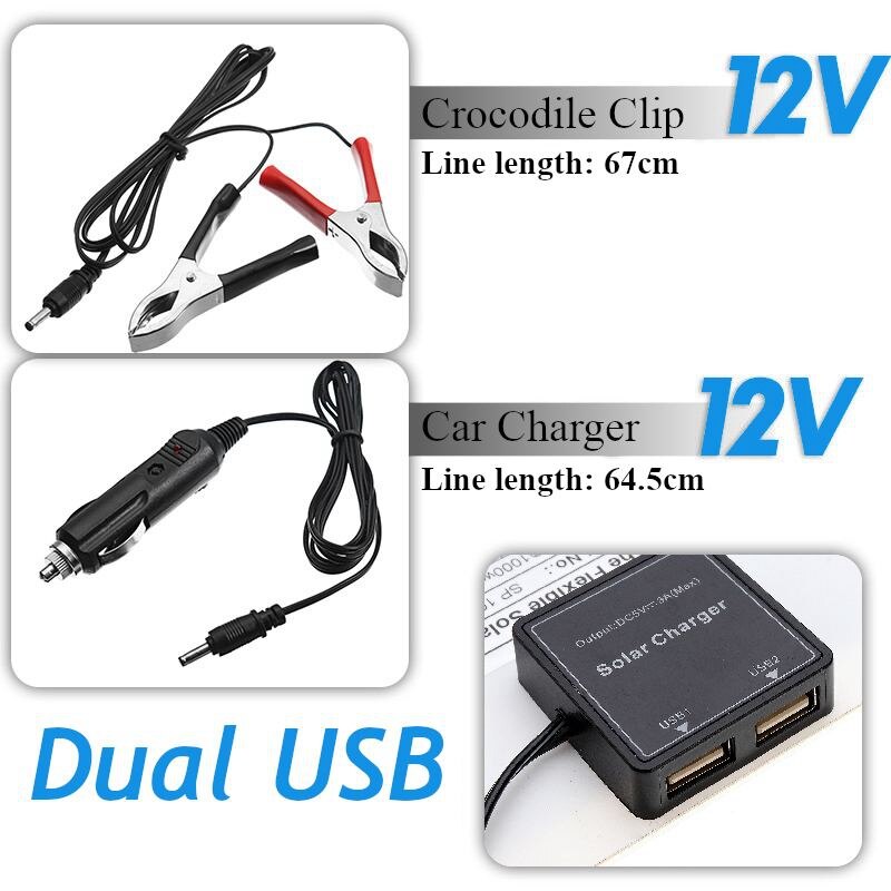 100W 18V Flexible Sunpower Semi cargador de batería de Panel Solar Kit con controlador