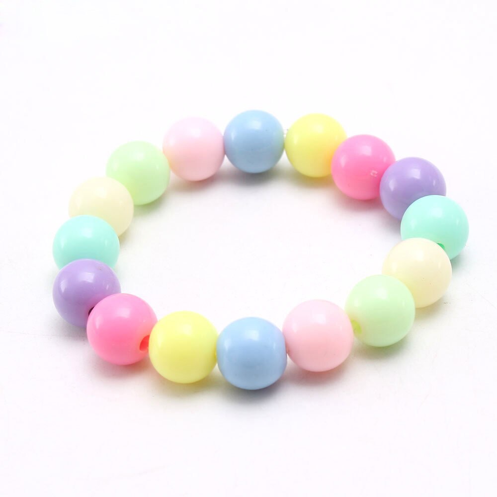 1 pièces/coloré acrylique perles Bracelets filles bébé élastique perlé Bracelets pour fête enfants enfant bijoux: 03