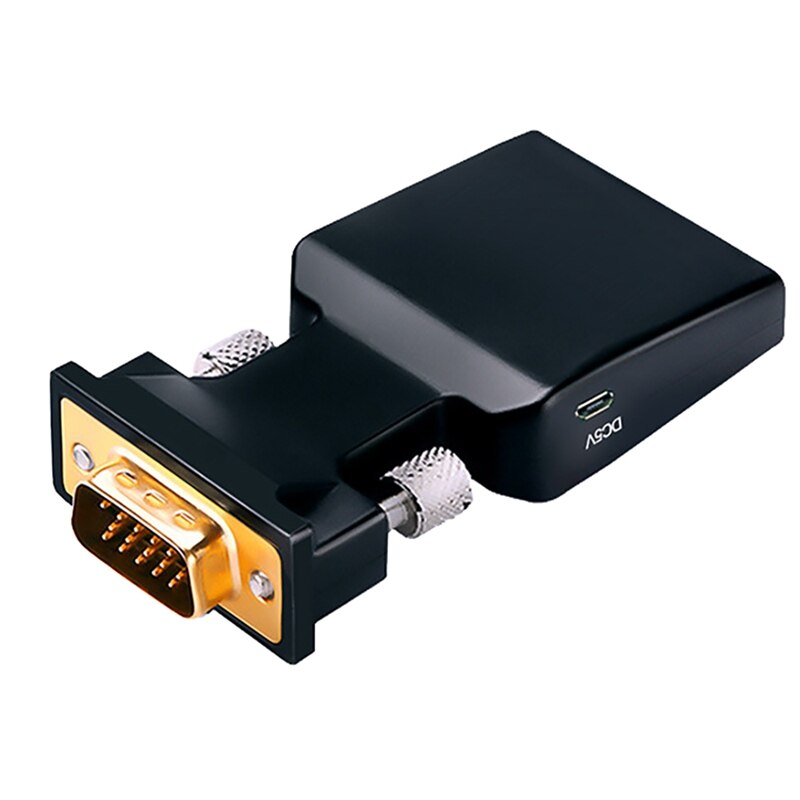 HDMI-Compatible Female To VGA Male Converter With Audio Cable+Power Cable Support 1080P Signal Output VGA HD Adapter: Default Title