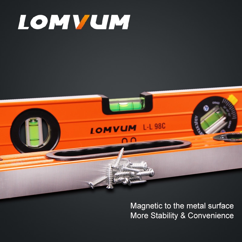 LOMVUM-règle horizontale à paliers magnétiques, haute précision, avec bulles, niveau à bulle, résistant à la rouille