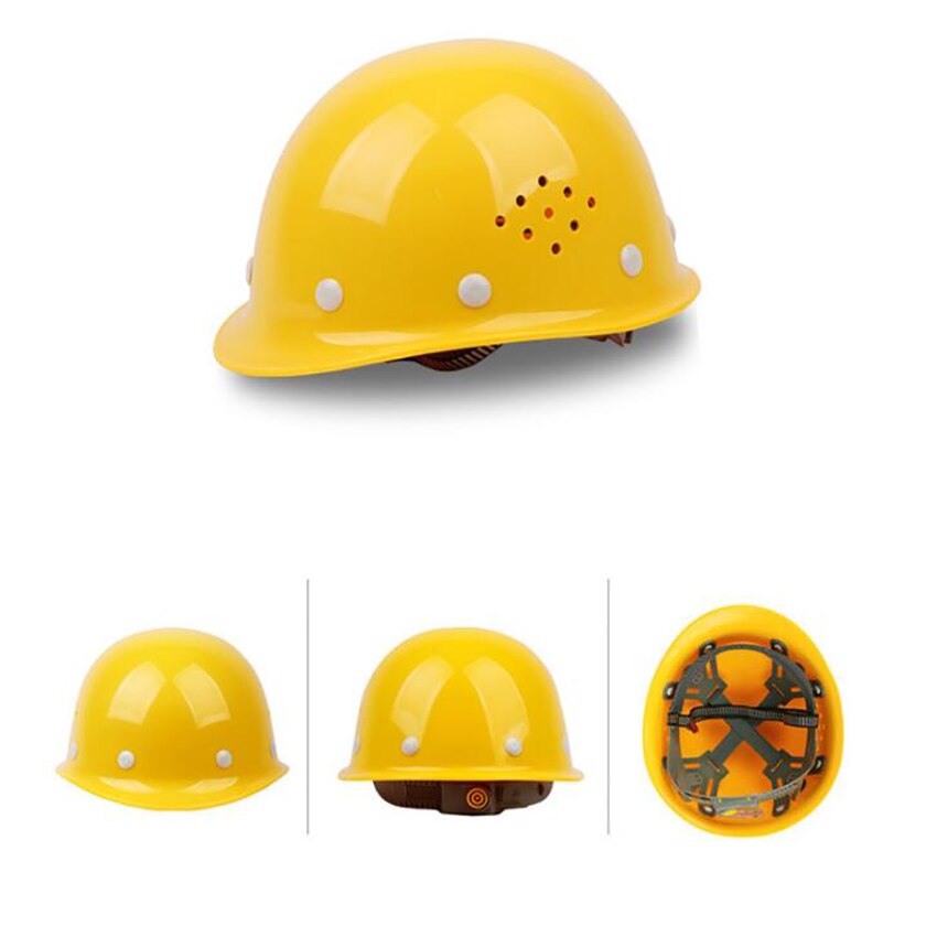 Fiberglass ABS Breathable Safety Helmet Protective Cap Style Hard Hat, Vented, 8-Point Ratchet Suspension for Construction