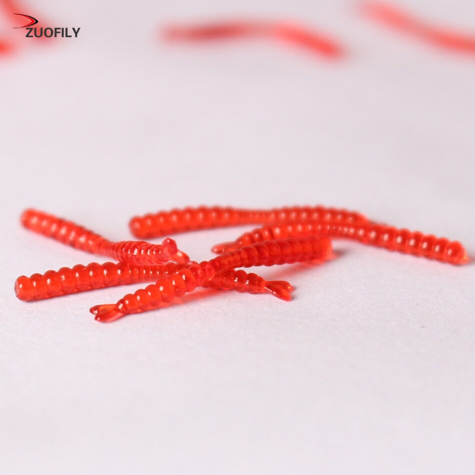 -selling 50pcs Smell red worm lures 2cm soft bait carp fishing lure set artificial fishing tackle