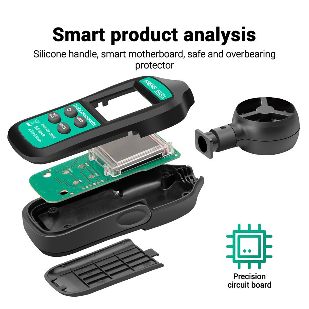 Factory High Accuracy Air Flow Wind Speed Meter Portable LCD Display Backlight Measurement Digital Anemometer Handheld Tool