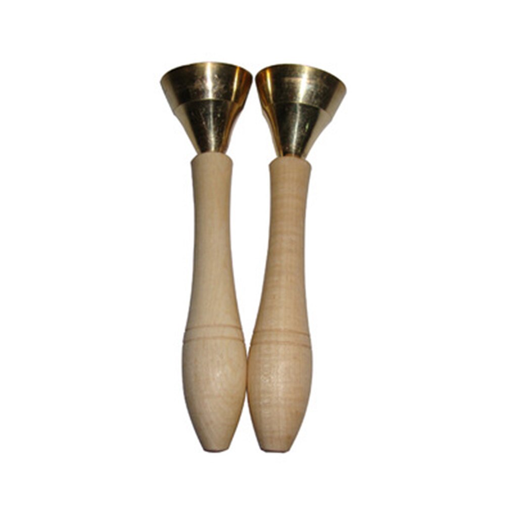 Juguete para niños, campanilla de mano con mango de madera para el hogar, de desarrollo portátil, juguete metálico no tóxico para niños, , boda Musical 2 piezas