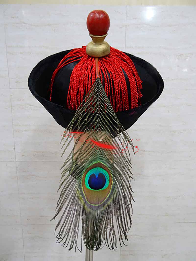 Ancient Official Hat Men Chinese Qing Dynasty Hat Headdress Hanfu Cosplay Prop Hat Chinese Traditiona Hat Black Red For Men