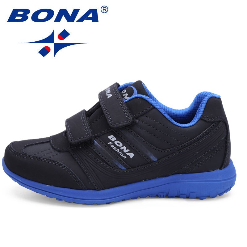 BONA Klassieke Stijl Jongens Casual Schoenen Klittenband Meisjes Wandelschoenen Synthitic Leer Kinderen Sneakers Snelle