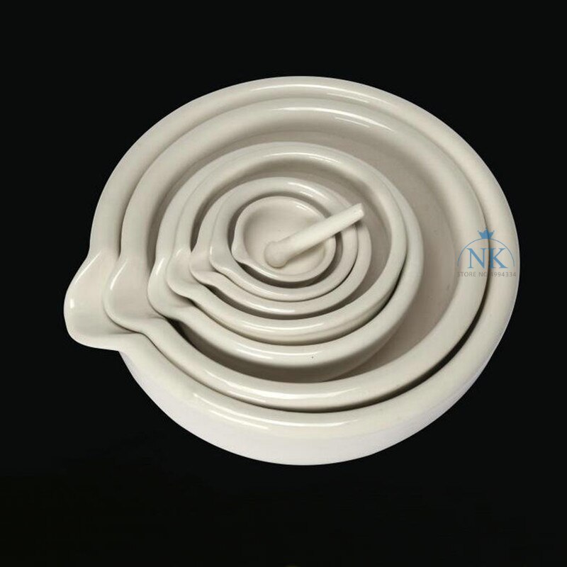 1PCS DIA 60mm 80mm 100mm 130mm 160mm Lab Porcelain Mortar and Pestle White Mixing Grinding Bowl Set