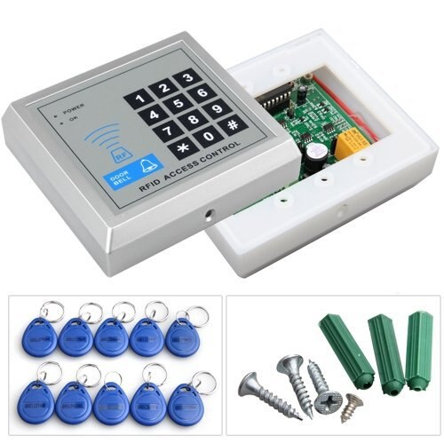 125KHZ EM RFID Proximity Card Access Control Keypad Card Access Control Door Opener with 10 Key Fobs