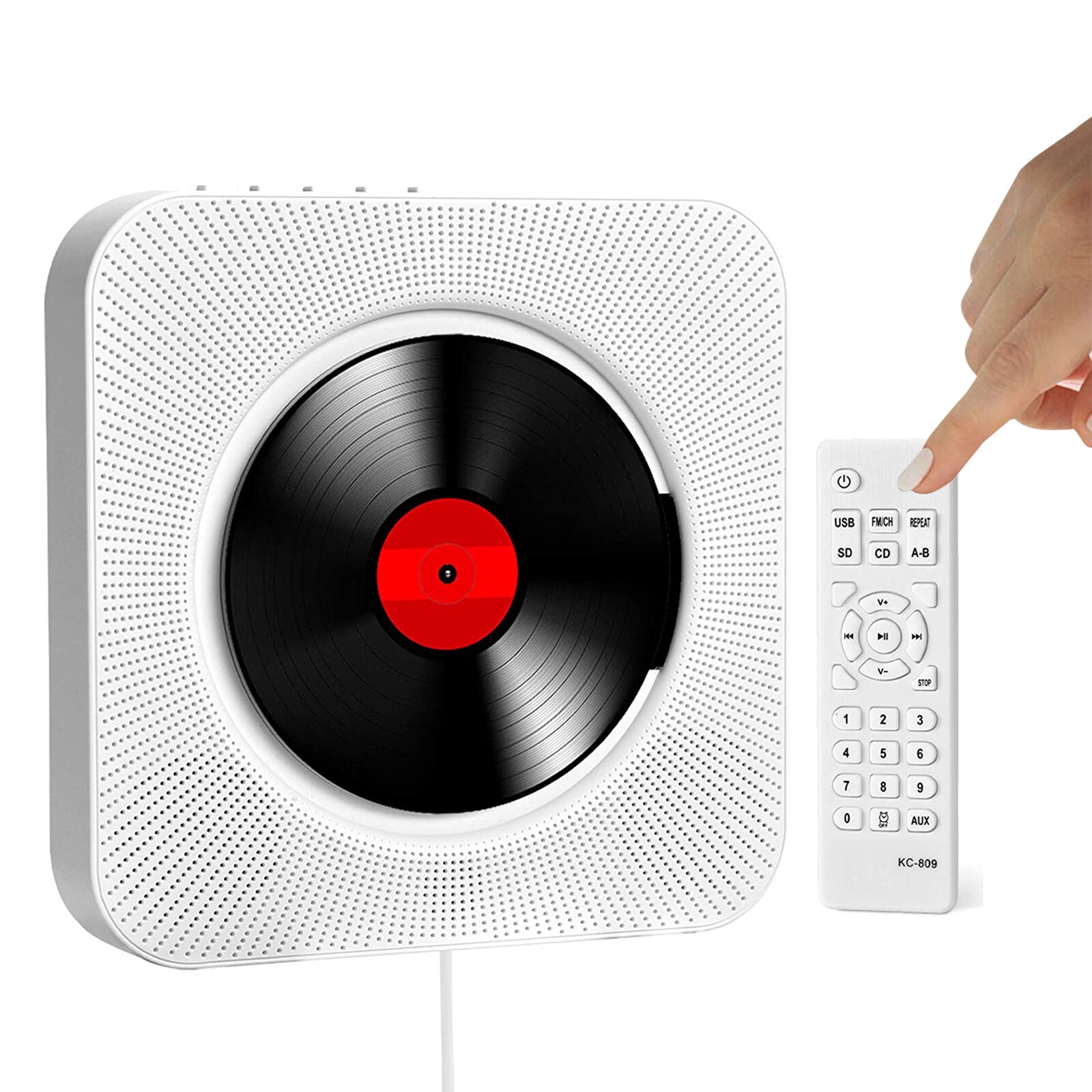 Heim-bluetooth-cd-player, wandmontage, fernbedienung mit kopfhöreranschluss