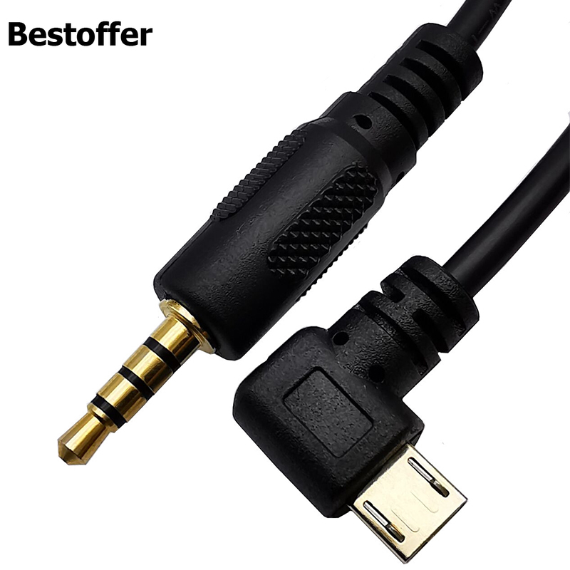 DC 3.5mm Stereo to Micro USB 5Pin Male AUX Adapter Convertor Cable For MP3 MP4
