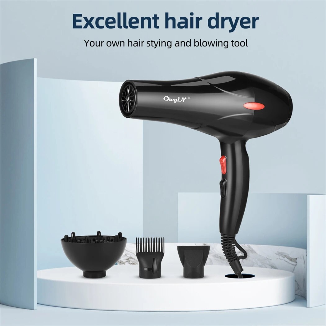 CkeyiN 1600W Haartrockner Professionelles Negativ-Ionen-Gebläse Heimgebrauch Kalt Föhnen Salon Gebläse Diffusor Konzentratordüse