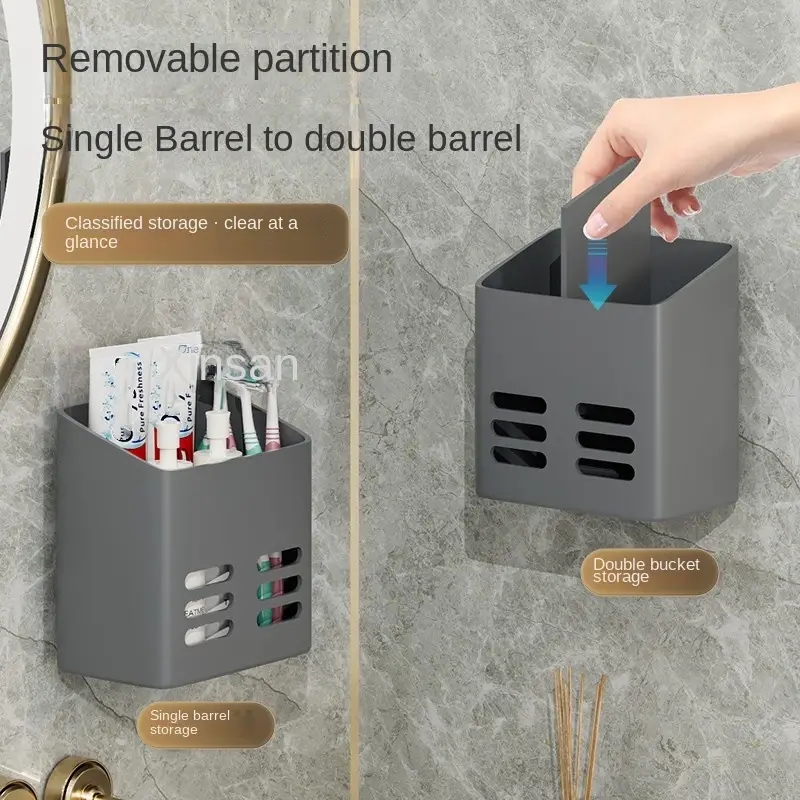 Estante de baño, organizador de almacenamiento de maquillaje, sin taladro, estantes de artículos de tocador, peine de montaje en pared, estante para productos para el cuidado de la piel, accesorios de baño