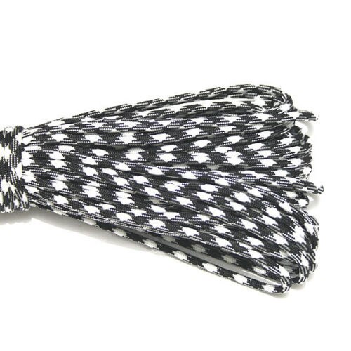 50ft 550lb paracord koord parachute lanyard 7 kern streng touw 4mm dia voor kamperen wandelen buiten thuis 15.2m camouflage kleuren: Wit zwart