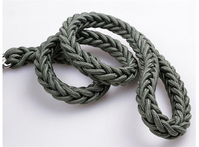L/Xl Super Sterke Grof Nylon Hondenriem Legergroen Canvas Dubbele Rij Verstelbare Halsband Voor Medium Grote hond Pitbull: 120CMx(75CMx5CM)