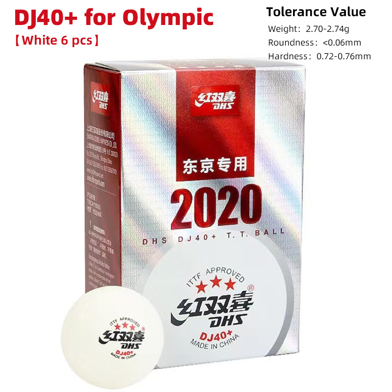 DHS D40+ DJ40+ Pelotas de Ping Pong 3 Estrellas ABS Material Pelota de Tenis de Mesa Especial para WTT: Rosa