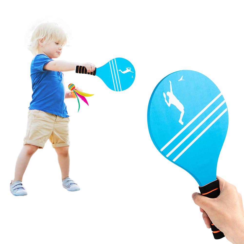 Conjunto de raquetes de bola de tênis de madeira anti-deslizamento espuma lidar com raquete de praia portátil raquete de praia jogo conjunto para esportes ao ar livre