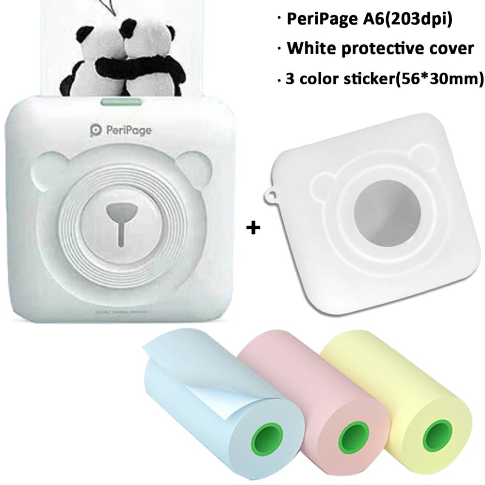 Peripage A6 203/304DPI Photo Printer Bliuetooth Wireless Thermal Printer Paper Sticker Label Printer Paper for Android iOS PC: Set-8