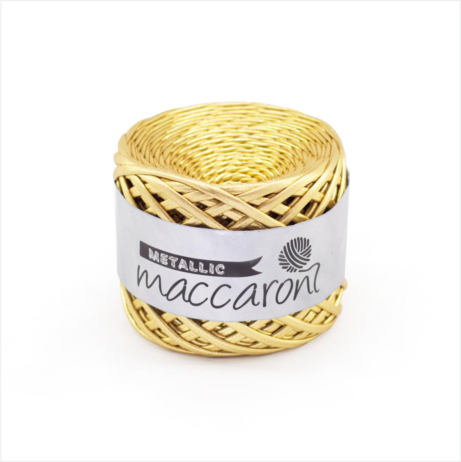 Macaroni metallic macrame garn 2.2 mm: Guld-