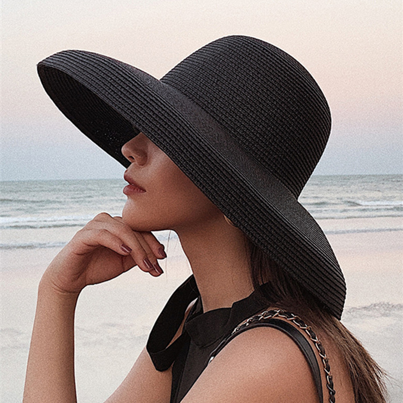 WeMe Hepburn HatHoliday Beach Straw Hat Simple Sunshade Hat