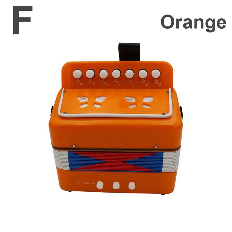 7 Keys 3 Buttons Mini Accordion Musical Instrument Children Kids Educational Birthday Accordion For Beginners Portabl L8b2: F