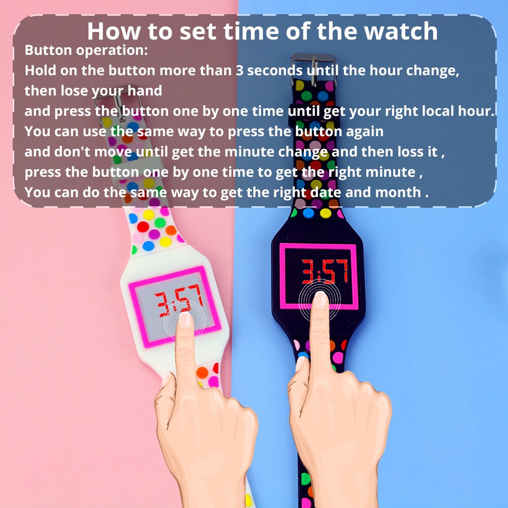 Led Kinderen Horloges Student Sport Elektronische Horloge Jelly Kleur Led Digitale Jongens Horloge Kids Meisjes Klok