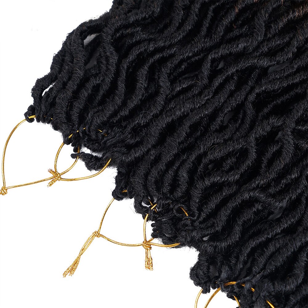 Ombre Curly Faux Locs Crochet Hair Synthetic Kanekalon Dread Locs 20 Inch Senegalese Twist Hair Extensions 24 Strands for Women