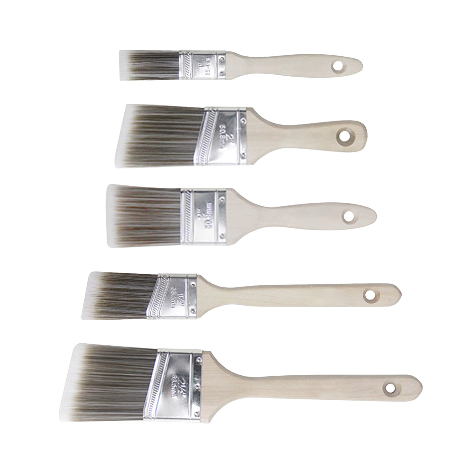 5Pcs Verf Borstel Met Houten Handvat Voor Olie Houtbewerking Verf Tool Schilderij Borstels Set Kunstenaar Penselen