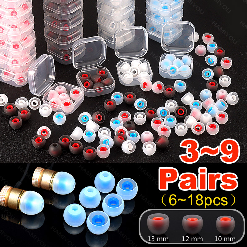 9-3 paren, noise cancelling siliconen oortelefoon accessoires, 4mm vervangende oortelefoon accessoires, zachte oordoppen, L M S in oortelefoon oordoppen. Geschikt voor hoofdtelefoons met poorten van 4-6 mm diameter