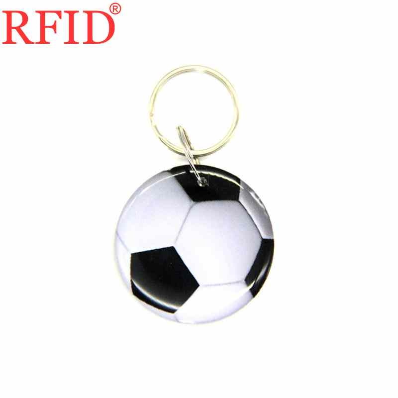 ID 125KHZ EM4305 EM4205 Rewritable Writable Keychain RFID Waterproof Football Pattern Token Tag Badge Keychain Access Control 1